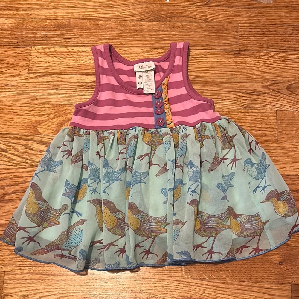 Matilda Jane Striped and Bird Print Tunic